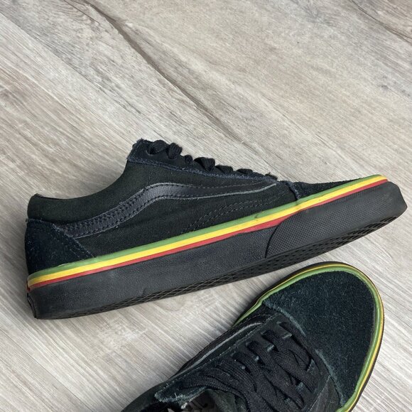 RARE VANS Authentic Black RASTA Red Yellow‎ Green Men 4 Women 5.5 Snoop - Picture 12 of 13